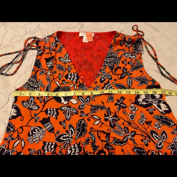 Nordstrom Signature red/navy floral silk dress - 2 - Picture 5 of 11